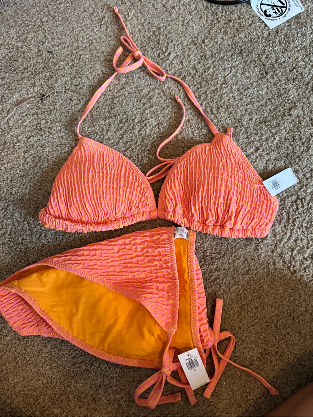 Old Navy Pink and Orange Girls Two-Piece Swim Bikini